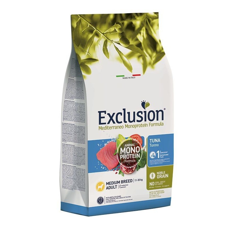 Exclusion Cane Medium Adult Mediterraneo 3 kg Tonno