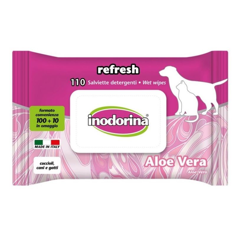 Inodorina Cane e Gatto Salvietta Refresh Aloe 110pz