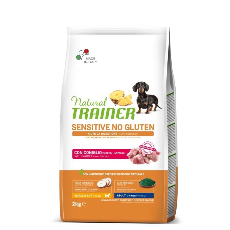 Trainer Cane Small e Toy Sensitive No Gluten 2 kg Coniglio