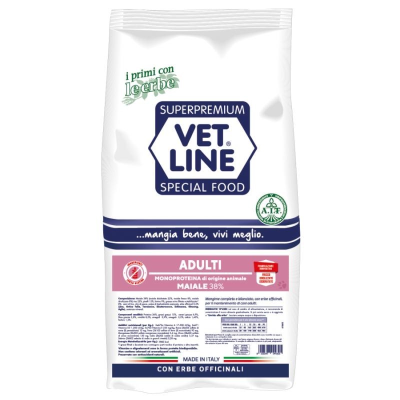 Vet Line Cane, Adulto Maiale 3kg