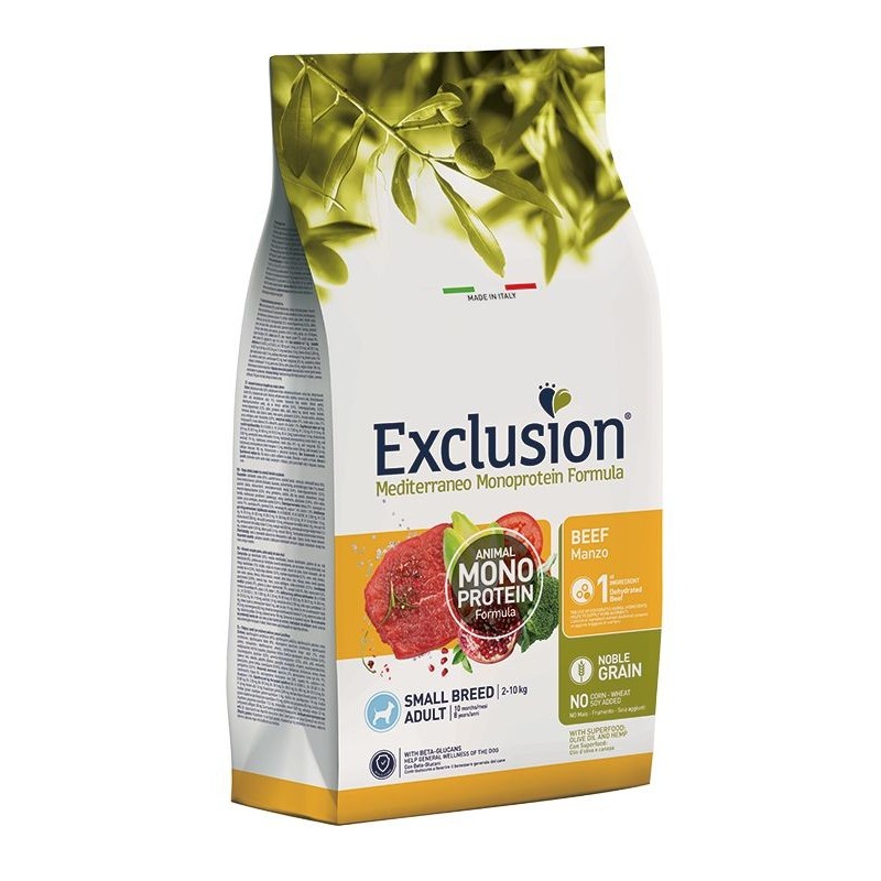 Exclusion Mediterraneo Cane Noble Grain Adult Small Breed 2 kg Manzo