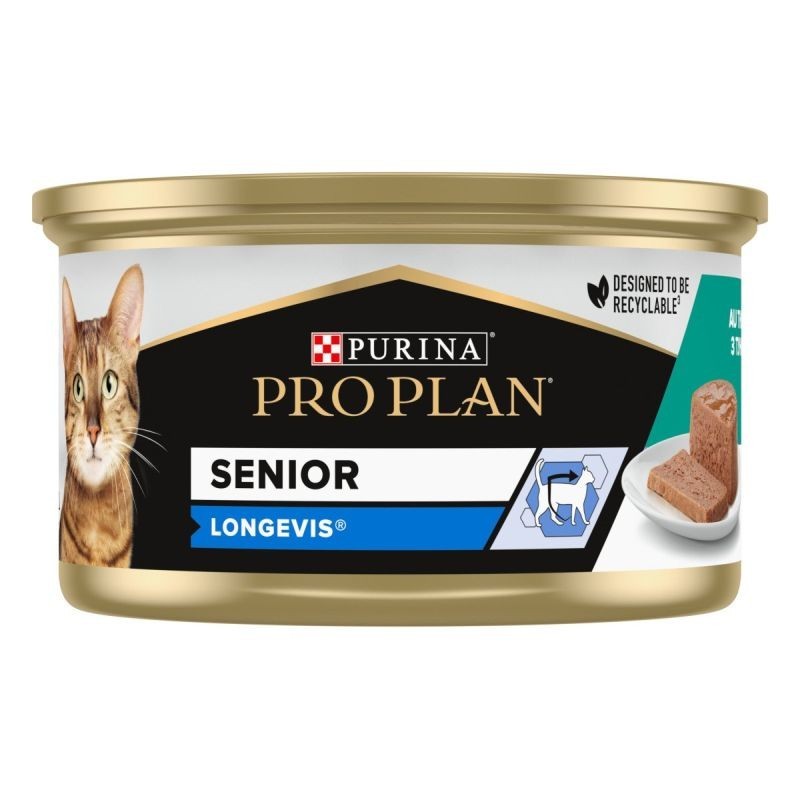 Pro Plan Gatto Senior 7+ Longevis Lattina 85gr Mousse Tonno