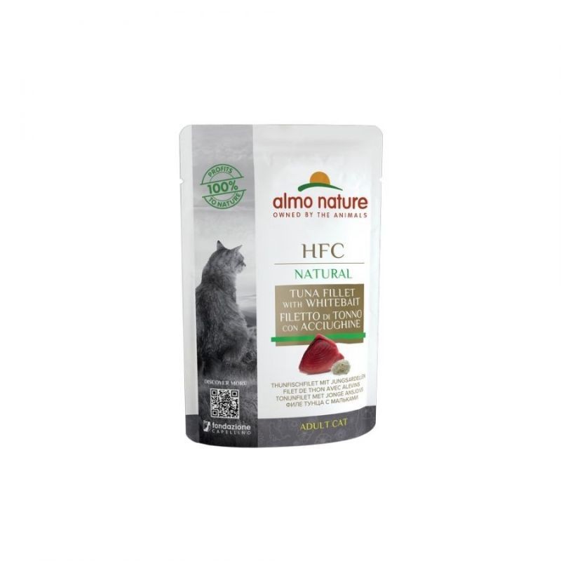 Almo Nature Gatto HFC Natural Bustina 55 gr Filetto di Tonno e Acciughine