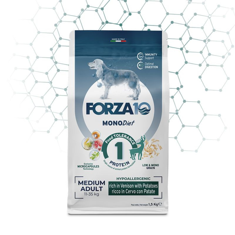 Forza10 Cane Veterinary Hypoallergenic Medium Adult 1,5 kg Cervo con Patate