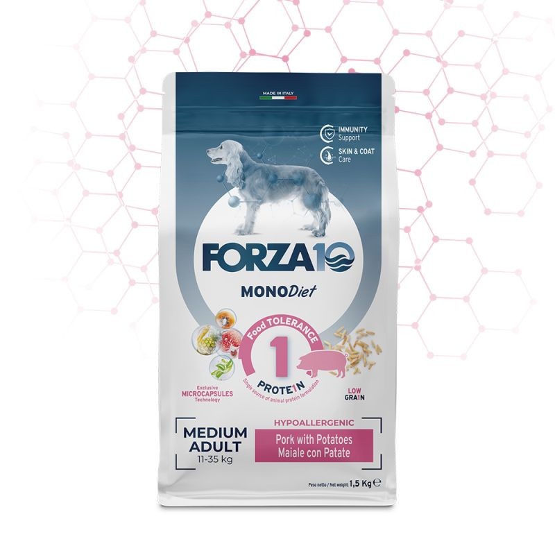 Forza10 Cane Veterinary Hypoallergenic Medium Adult 1,5 kg Maiale con Patate