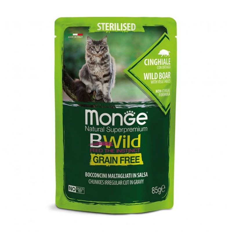 Monge Gatto Bwild Sterilizzato busta 85gr Cinghiale con Ortaggi