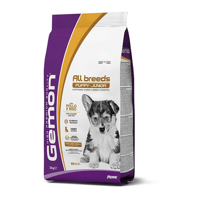 Gemon Cane Puppy & JuniorAll Breeds 3 kg Pollo e Riso