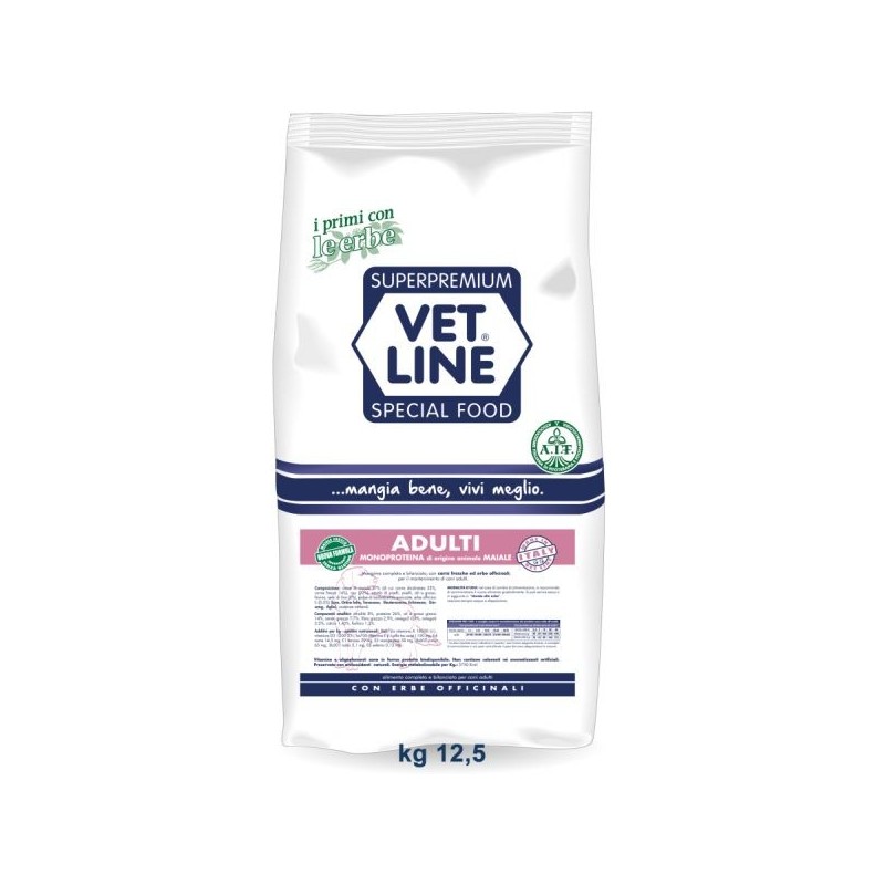 Vet Line Cane, Crocchette - Maiale 12,5 Kg