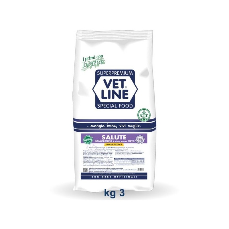 Vet Line Salute Cane, Crocchette - Taglia Piccola Cervo 3 Kg