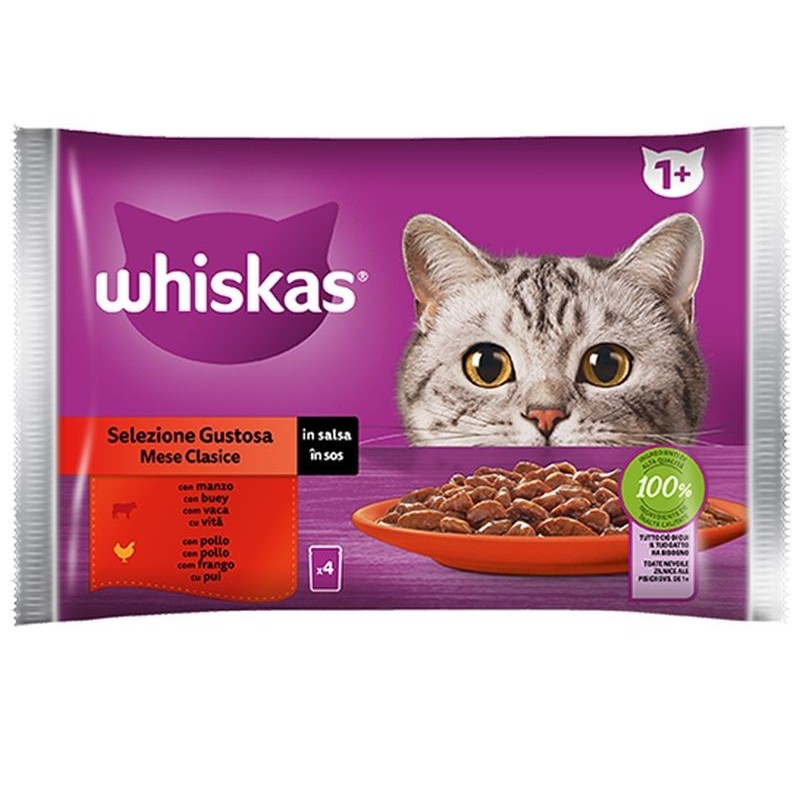 Whiskas Selezione Gustosa Manzo e Pollo 4 x 85gr