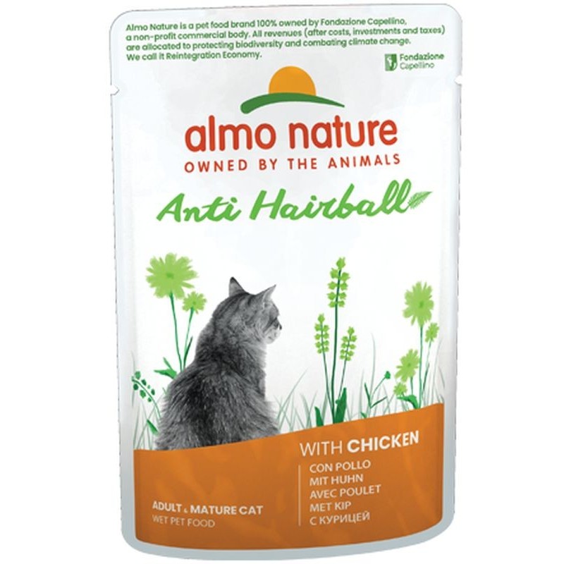 Almo Nature Gatto Functional Adult e Mature Anti hairball 70gr Pollo