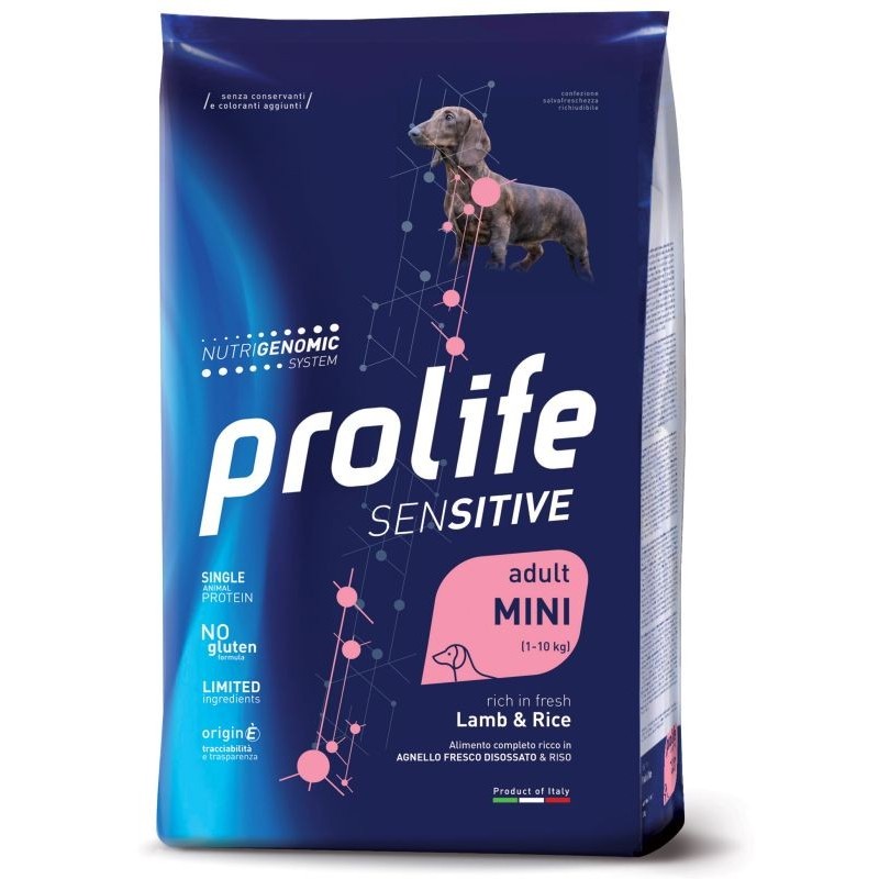 Prolife Cane Sensitive Mini Adult 2 kg Agnello e Riso